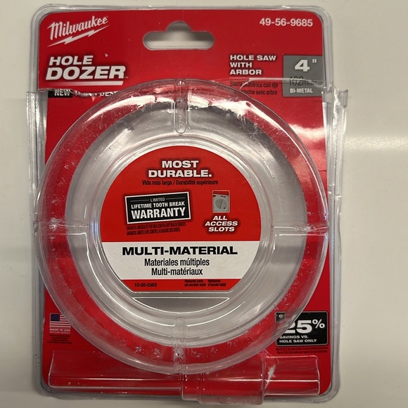 Milwaukee 4” hole saw with arbor - Picture 5 of 5